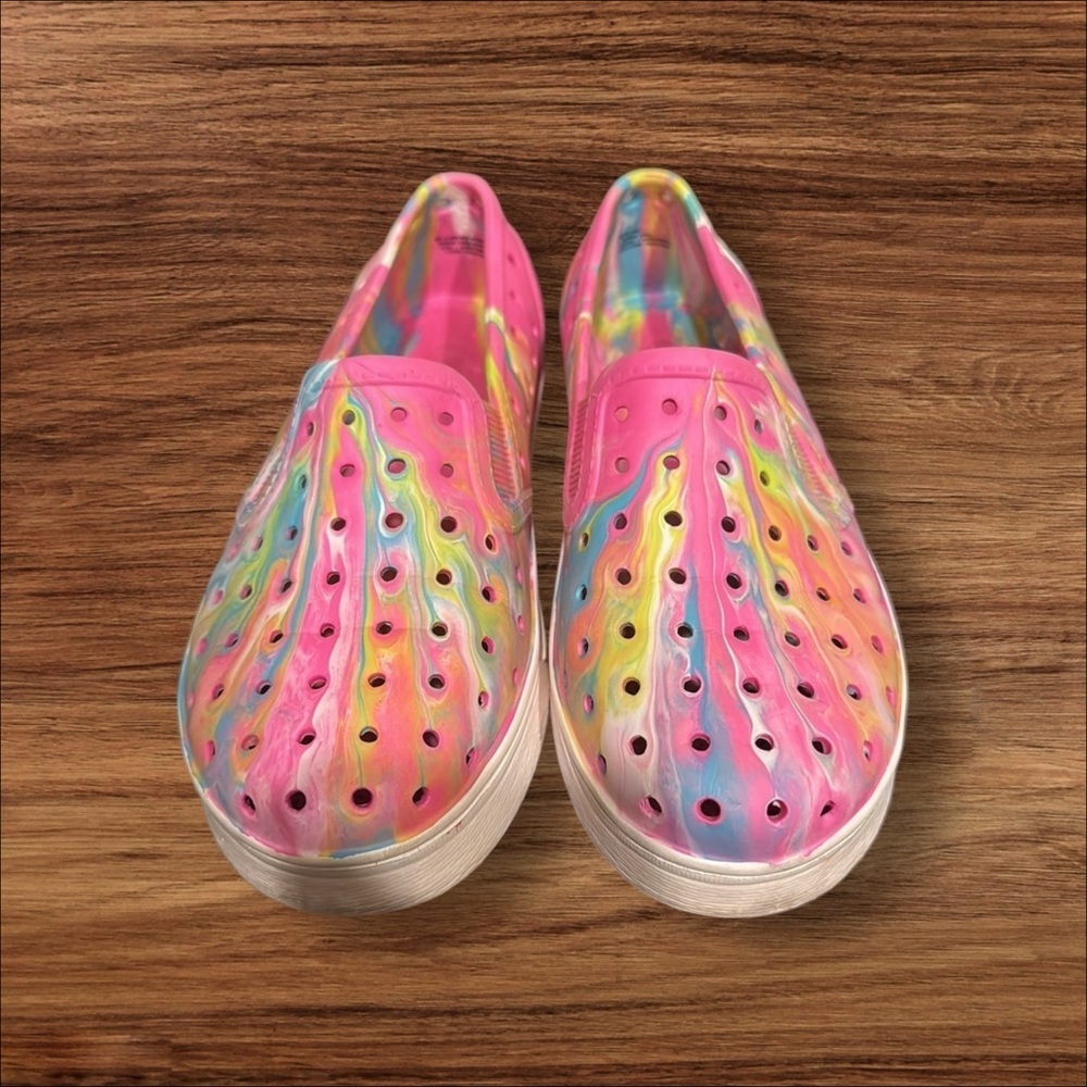 Place girls Pink Multicolor slip on foam composite tie dye shoes big girls 3 - Picture 4 of 8